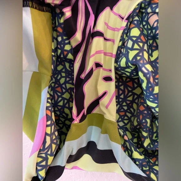 Maaji Green and Pink Rashguard Swimwear with Long Sleeves